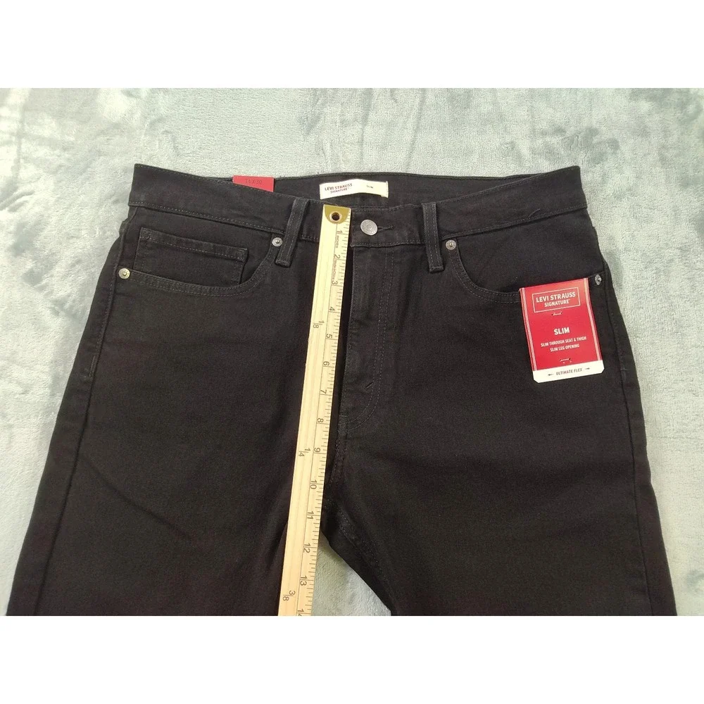 Levi Strauss Signature Slim Ultimate Flex Black Jeans Mens 34x30 NWT Stretch